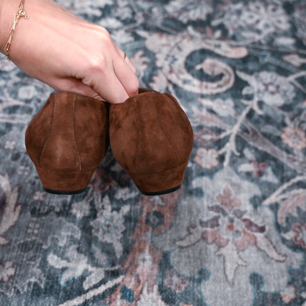 Ralph Lauren Size 6 Brown Suede Slip on Loafers - Picture 9 of 15